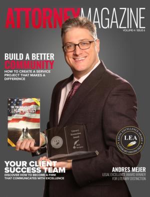 Andres Mejer featured on Attorney Magazine cover